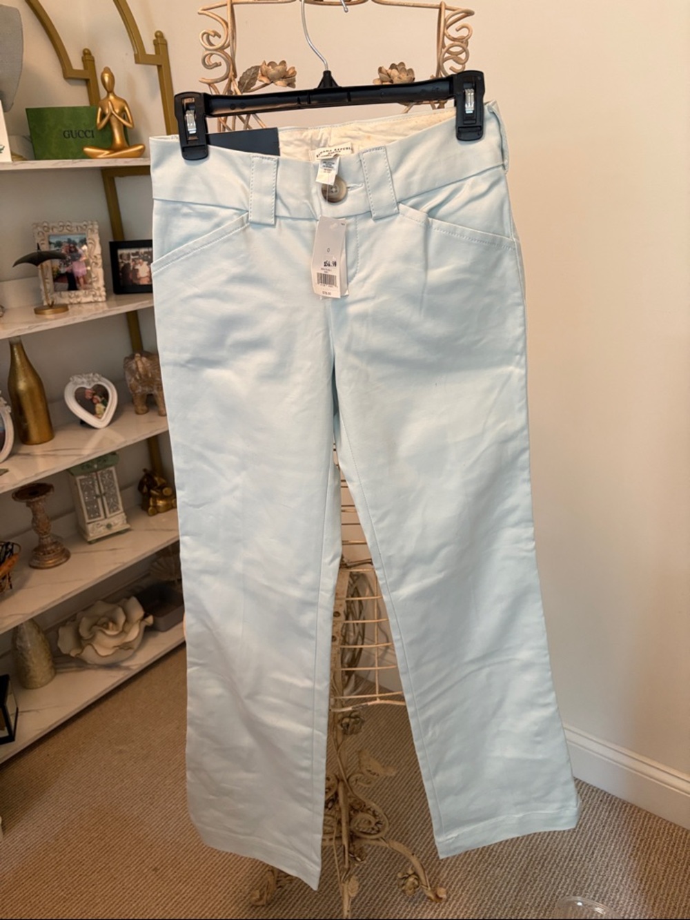 Banana Republic Light Blue Straight-Leg Cotton Pants Martin